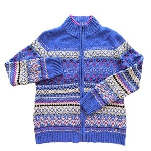 Northern Reflections Acrylic/cotton/wool full zip cardigan nordic style size S